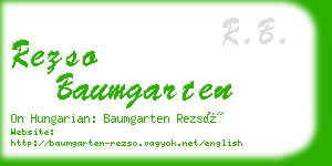 rezso baumgarten business card